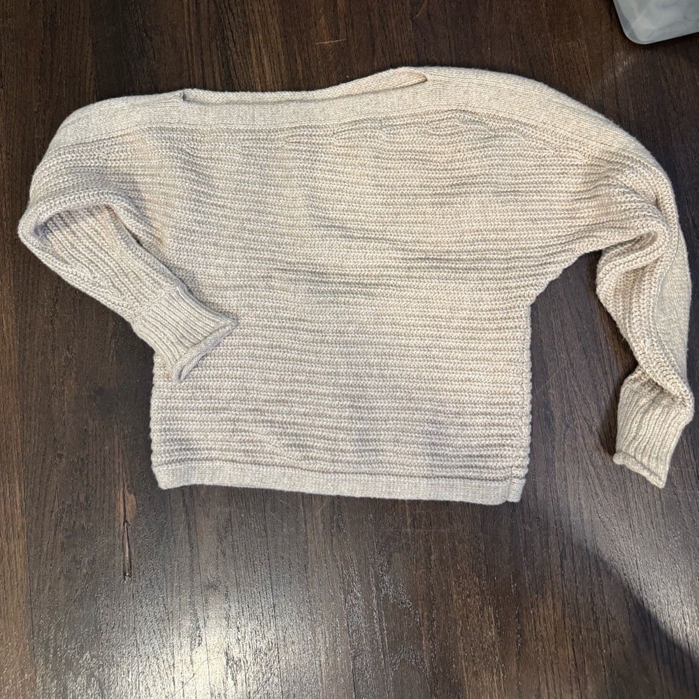 Abercrombie & Fitch Off-Shoulder Cream Sweater